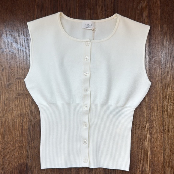 Aritzia Sweaters - NWT Wilfred - Golightly Sleeveless Cardigan (Light Birch) XS